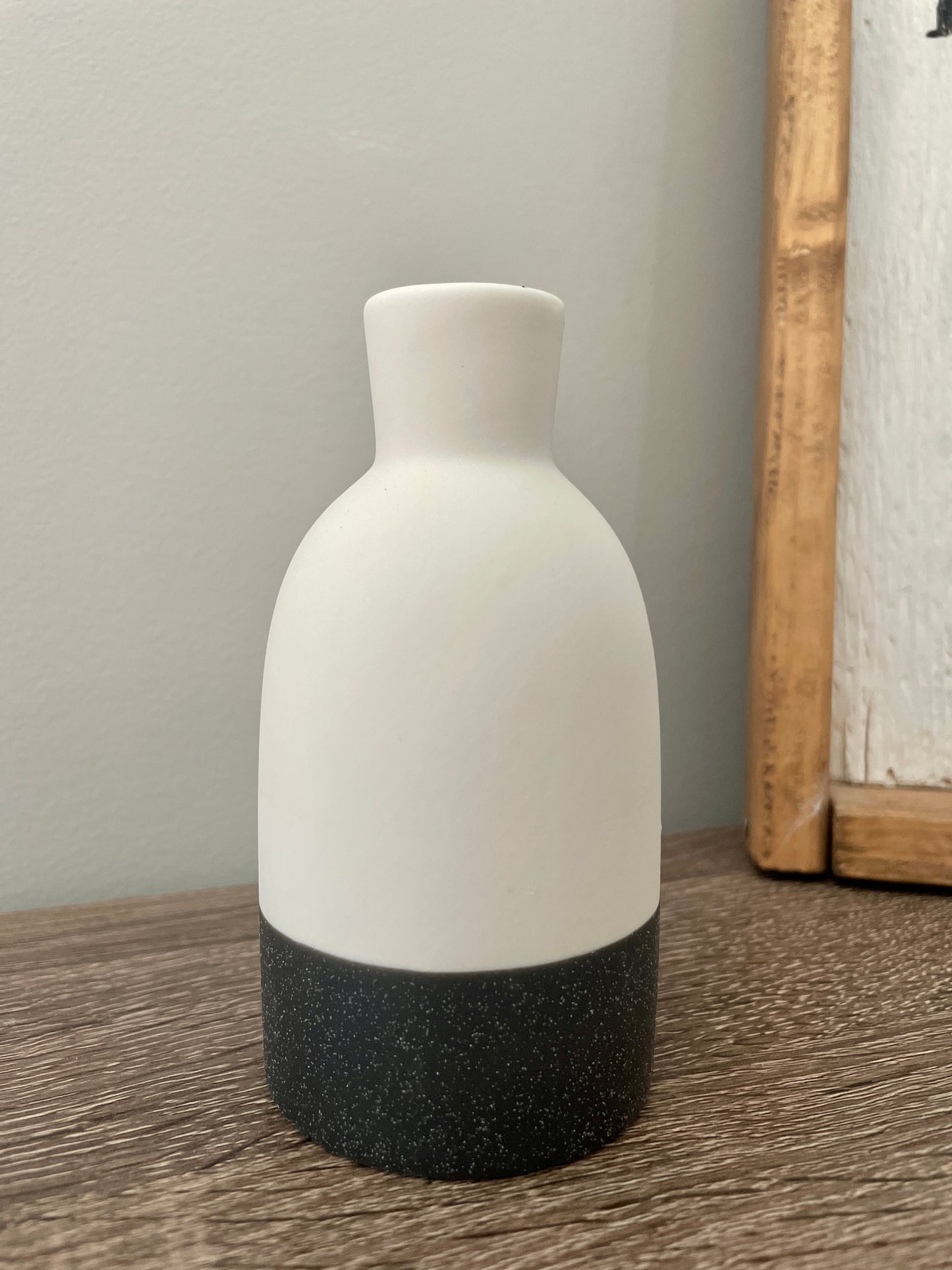 SMALL Ceramic Vase - Two Tone Black/White