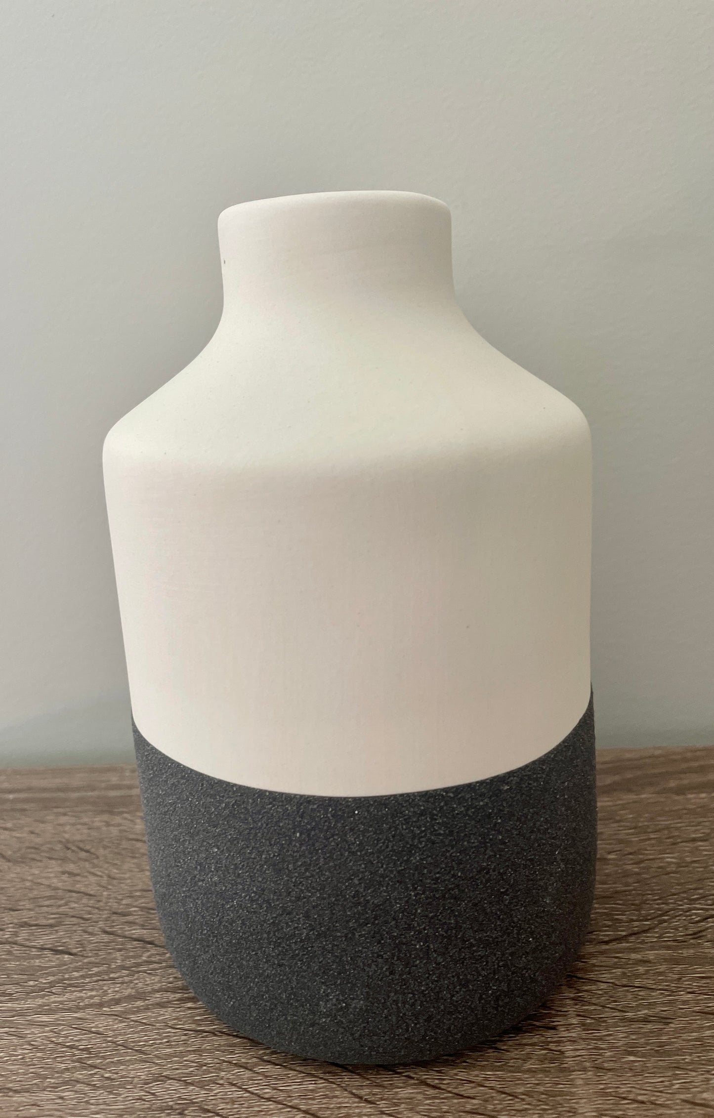 SMALL Ceramic Vase - Two Tone Black/White