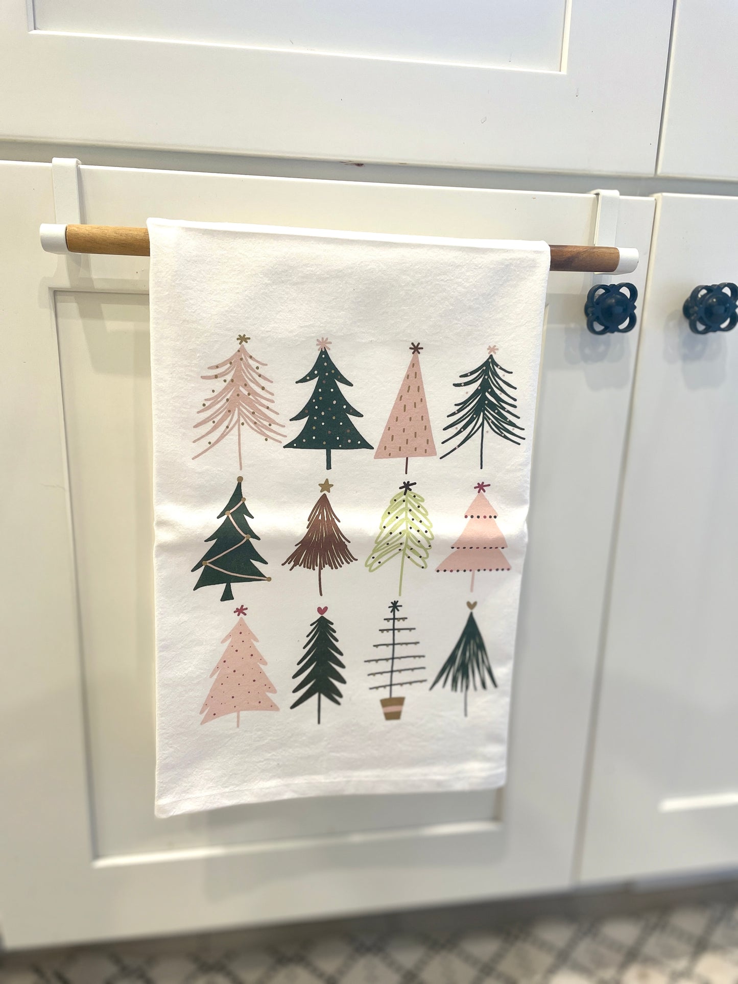 Boho Christmas Trees Kitchen Towel