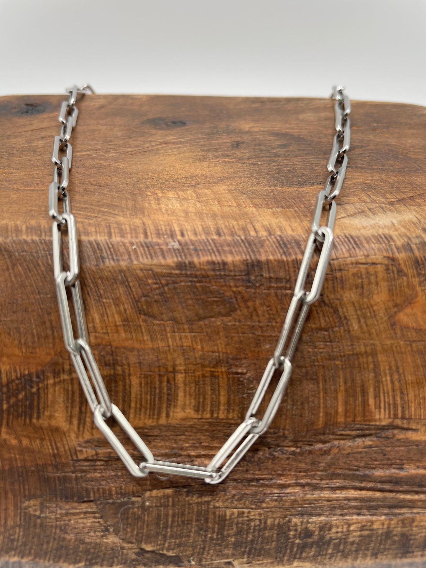 Silver Chain Necklace - Silver Paperclip Chain Necklace