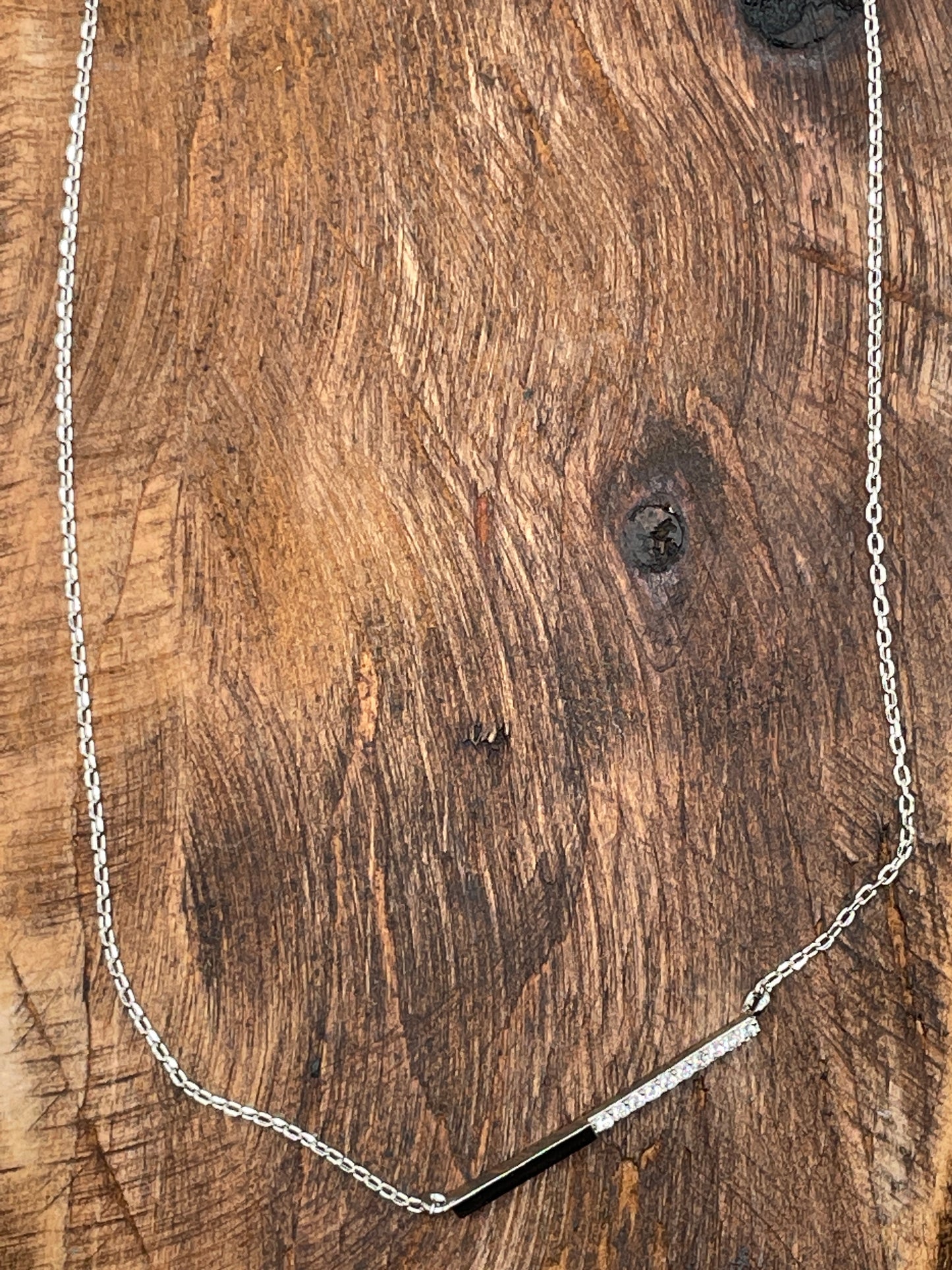 Dainty Thin Bar Charm Necklace