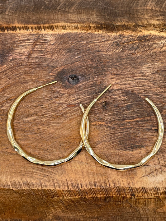 Light Texture Open Hoop Earrings