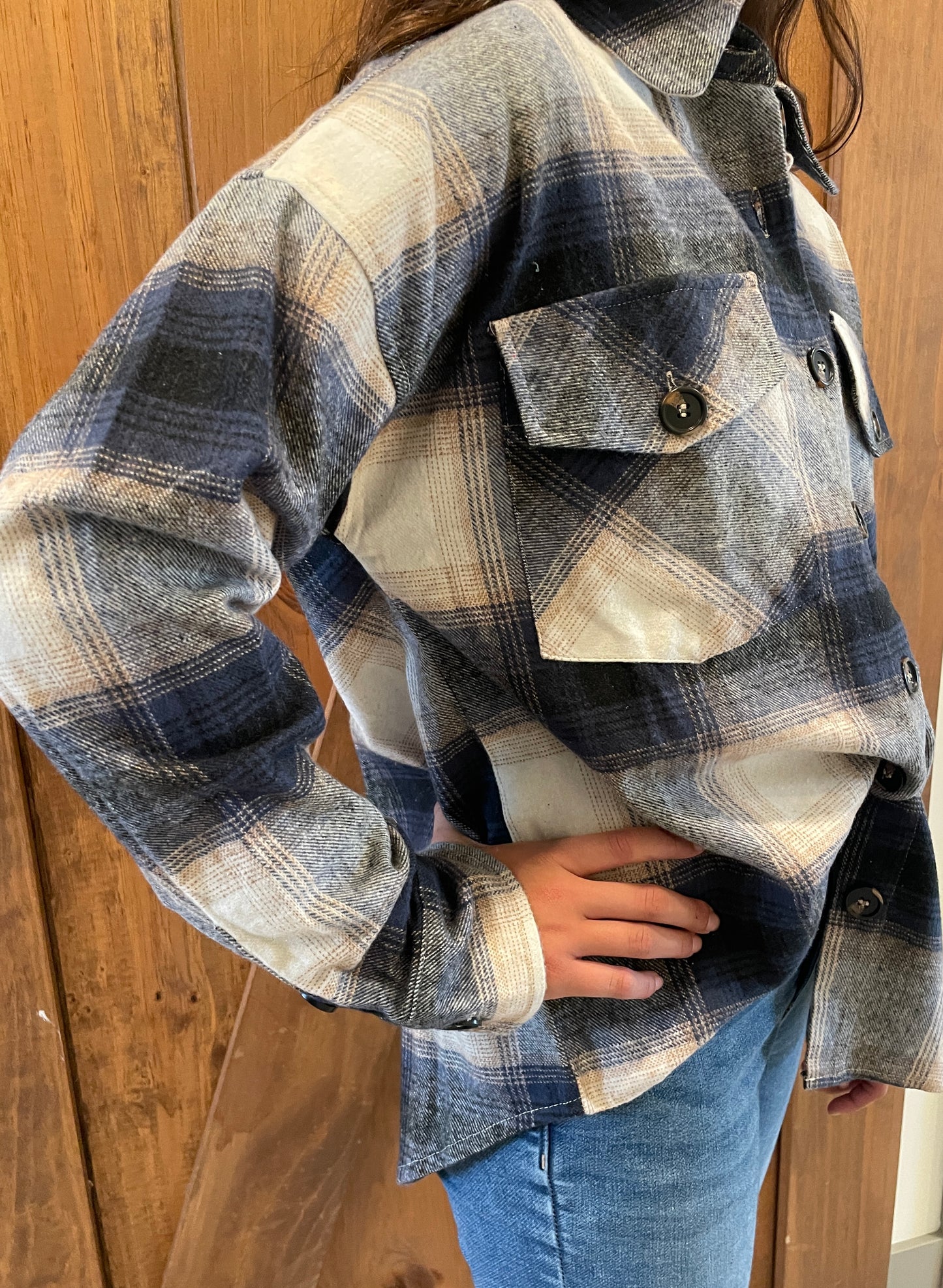 Button Up Plaid Shacket