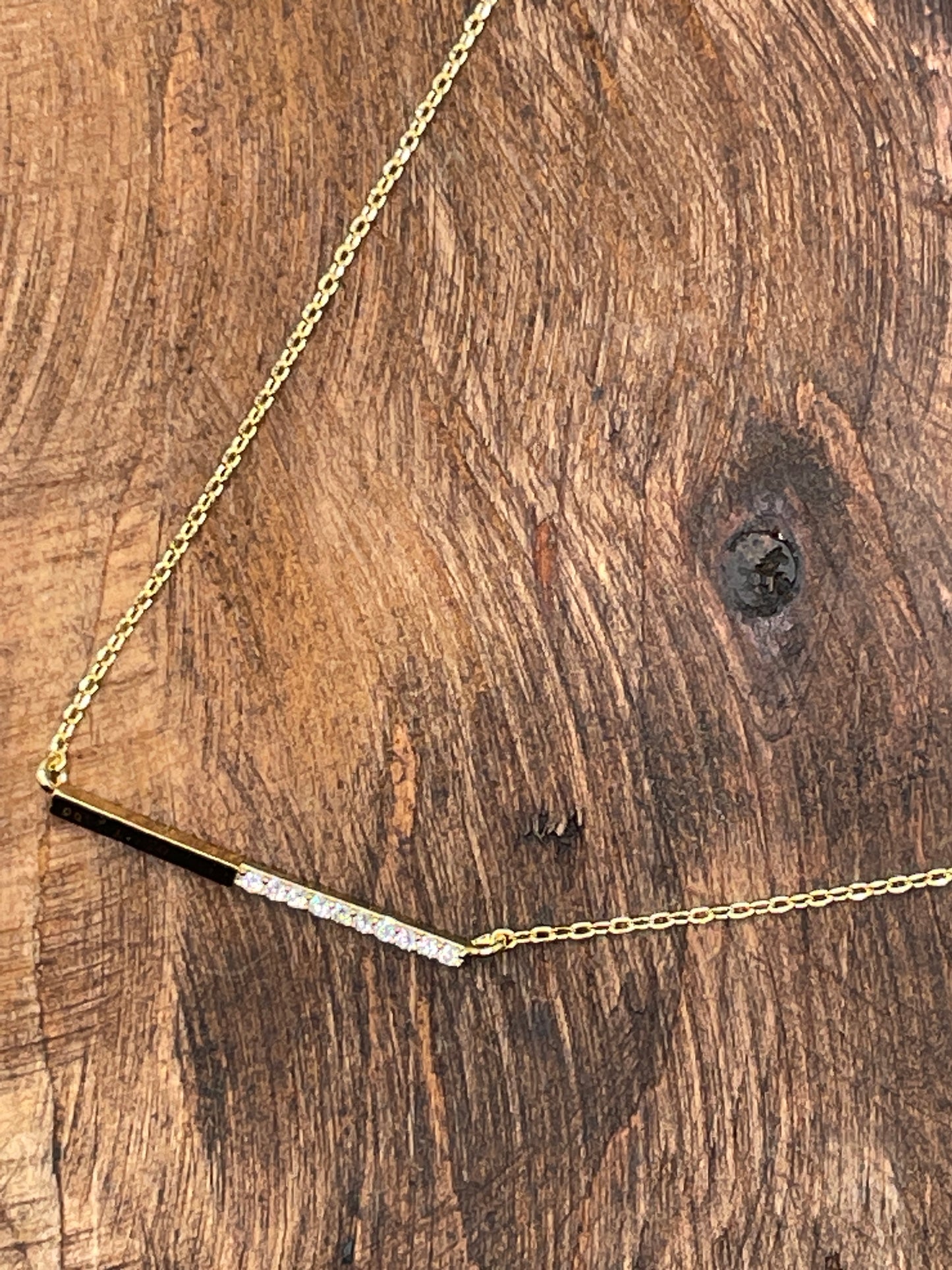 Dainty Thin Bar Charm Necklace