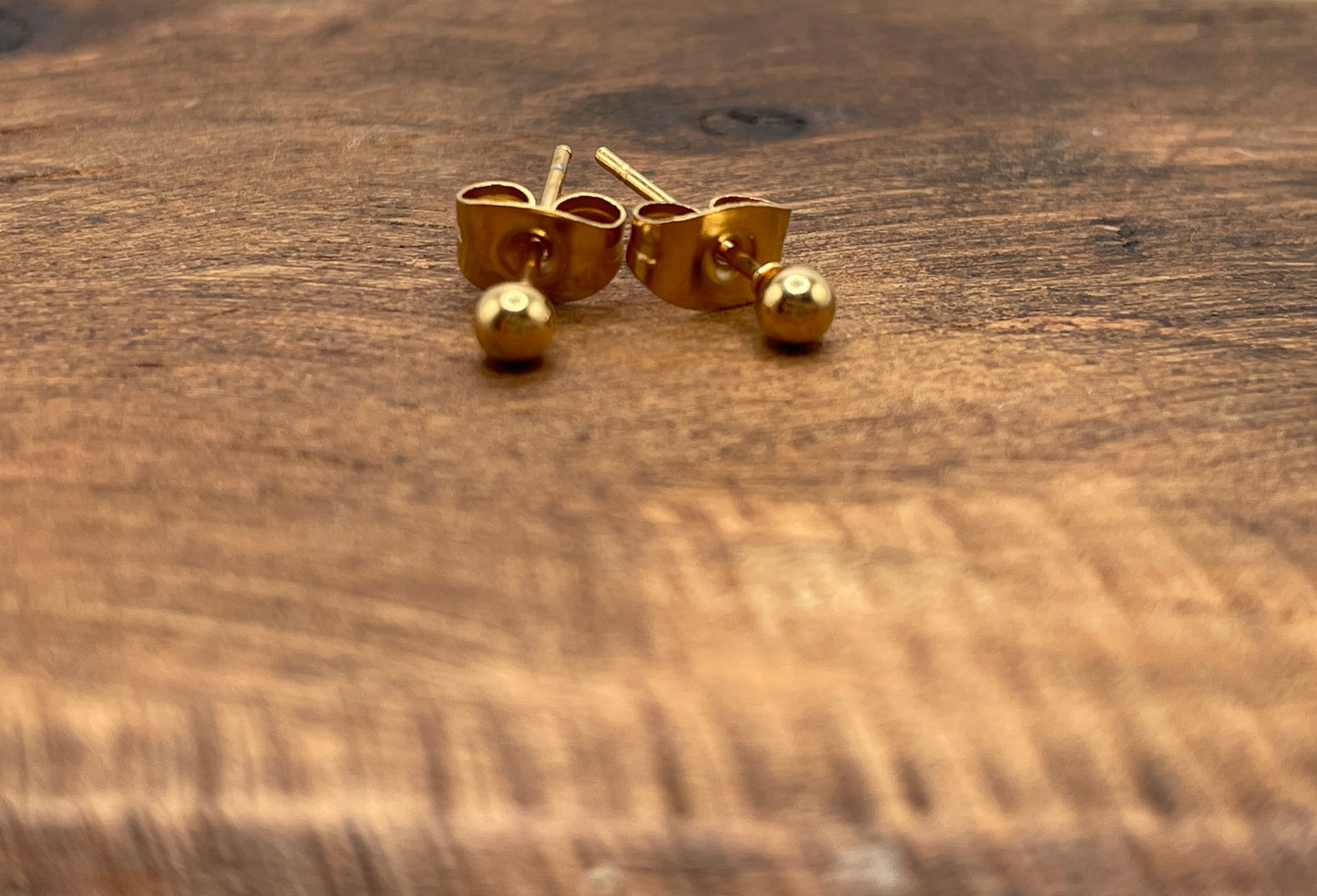 Gold Stud Earrings - Tiny Gold Round